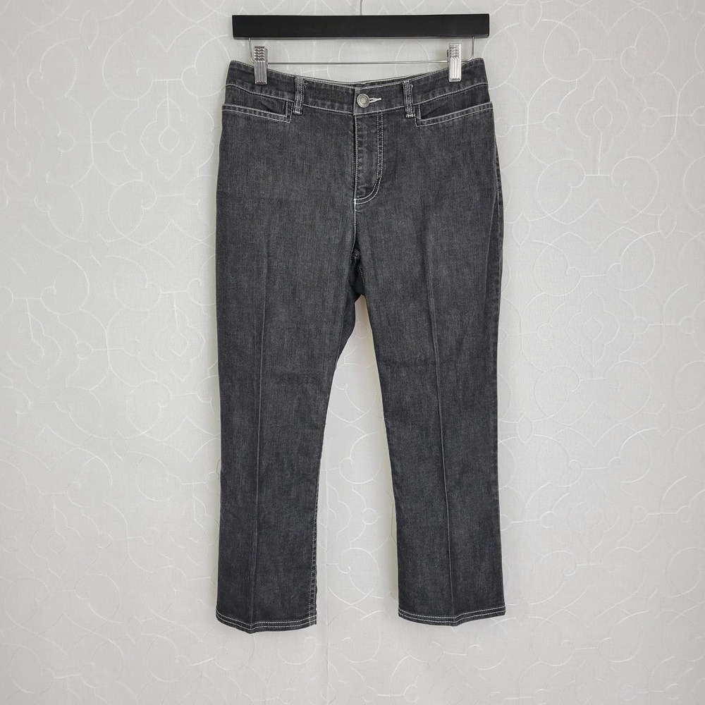 Pendleton Womens Jeans Size 4P‎ Black Denim Bootcut Mid Rise Pleated Front
